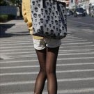 BLACK SHEER PANTYHOSE FLEECE LEGGINGS