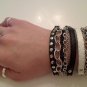 MULTI CHAIN AND LEATHER PUNK STYLE BUCKLE BRACELET