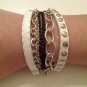 MULTI CHAIN AND LEATHER PUNK STYLE BUCKLE BRACELET