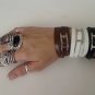 LEATHER WRAP BUCKLE BRACELET IN WHITE, BLACK OR BROWN