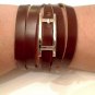 LEATHER WRAP BUCKLE BRACELET IN WHITE, BLACK OR BROWN