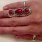 Knuckle Armor Turquoise OR Red Three Stone Ring