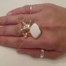 WHITE ARTY CHUNKY SPIKEY KNUCKLE RING IN GOLD