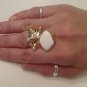 WHITE ARTY CHUNKY SPIKEY KNUCKLE RING IN GOLD