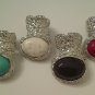 TURQUOISE ARTY CHUNKY MOON KNUCKLE RING IN SILVER SIZES *6*7*8*9