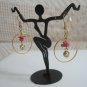 Designer earrings: Coral with hoops by Lucine