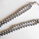 Double row grey pearl necklace hand knotted - NEW