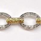 inv - Silver embossed oval loops attached with gold - wholesale - New