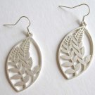 Silver earrings leaf fashion jewelry