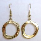 Fashion earrings: trendy circles shiny gold {539E}