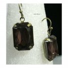 Brown drop lucite gems earrings {1085E}