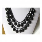 Black double rows hot trendy  fashion statement necklace
