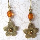 Trendy flower fashion earrings with crystal {1514E}