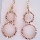 Two circles crystal loops trendy fashion earrings {1677E}