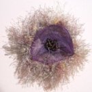 OOAK Purple organza flower fun fur fashion handmade