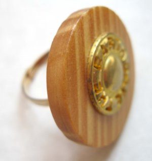 Eco ring adjustable Save The Earth ooak, recycled gold ring, gift ideas