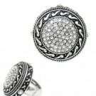 ON SALE: Fashion statement black silver crystals slip on ring