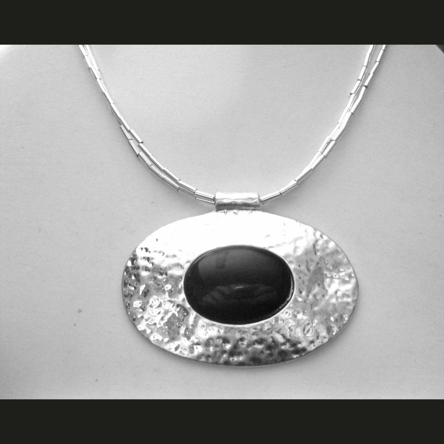 Fashion must have silver and black necklace
