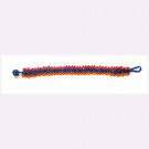 Tricolour red blue orange woven bead bracelet
