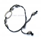 Trendy handmade black macrame adjustable fashion bracelet