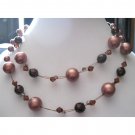 Double row brown elegant fashion necklace {2146N}