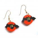 Halloween drop fashion earrings bat black orange