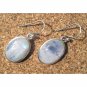 Oval Opal sterling silver semiprecious fashion earrings