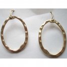 Matt gold oval drop fashion earrings