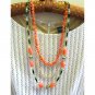 Coral and green, black layered designer necklace,one of a kind, Chic