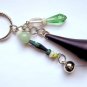 Keychain for car or home gift idea, in purple green jade, one of a kind, #