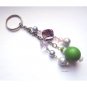 OOAK fashion keychain accessory purple green mop by Lucine Designs, BFF gifts