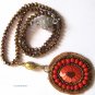 OOAK necklace fashion jewelry with orange pendant and magnetic clasp