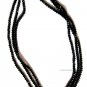 Black necklace three strands with magnetic clasp fashion jewelry