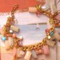 Bracelet with beads charms pastels fashion jewerly