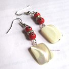 Fashion earrings good luck red evil eye earrings mother of pearl crystals nazar