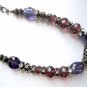 Purple necklace with crystals fashion jewelry