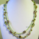 Green brown and gold fashion necklace one of a kind {1078N}