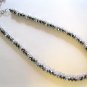 Grey necklace with crystals fashion jewelry gift {1202E}