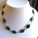 Green gemstone jasper necklace one of a kind gift {526N}