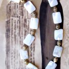White mother of pearl necklace one of a kind jewelry by Lucine