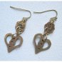 Gold earrings with heart fashion drop jewelry