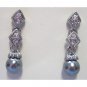 Silver earrings with crystals fashion drop jewelry