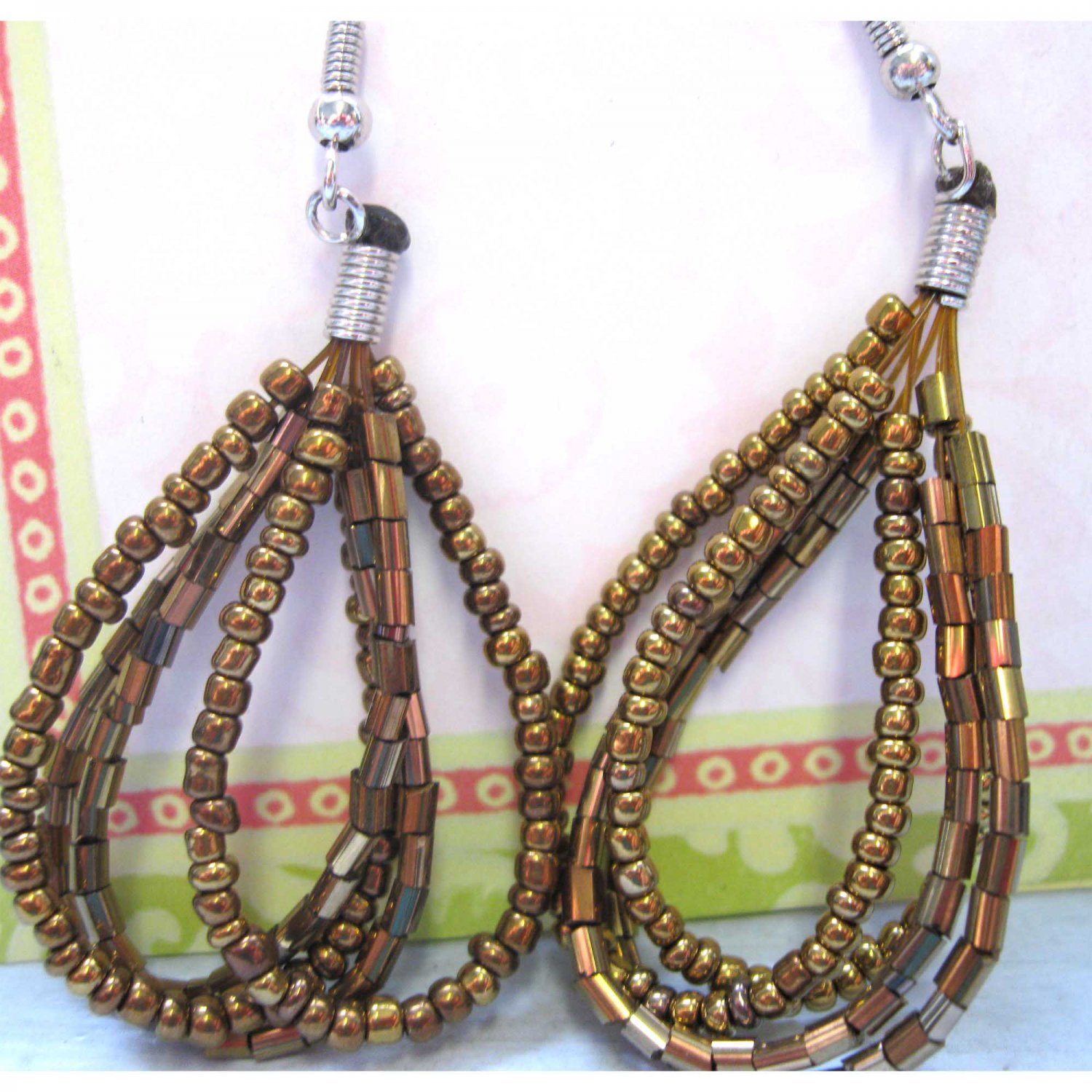 Beaded drop earrings brown fashion jewelry