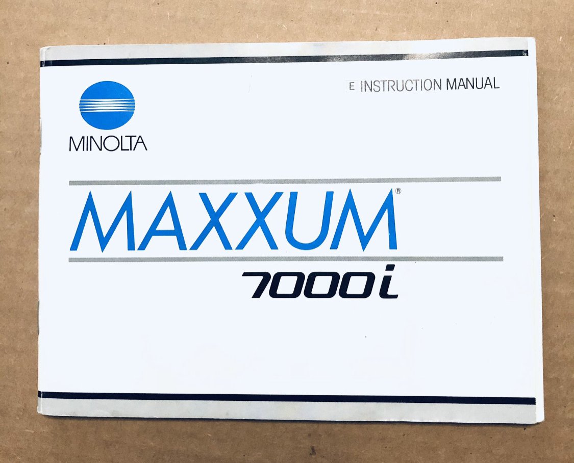 Minolta Maxxum 7000i 1988 Camera Instruction Book manual