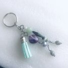 keychain car home gift in purple green mop and jade, 2694k