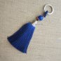 Blue keychain with long tassel, home, office and car keys, #3155k gift ideas