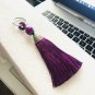 Purple keychain with long tassel, home, office and car keys, #7046k gift ideas