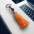 Orange keychain with long tassel, home, office and car keys, #7047k gift ideas