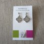 Silver earrings clover with crystals cross, boutique jewelry, new