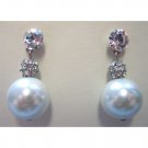 Pearl drop earrings with crystals, bridal earrings, wedding boutique earrings ( 1893E-BC6 ) Pearl drop earrings with crystals, bridal earrings, wedding boutique earrings ( 1893E-BC6 )
